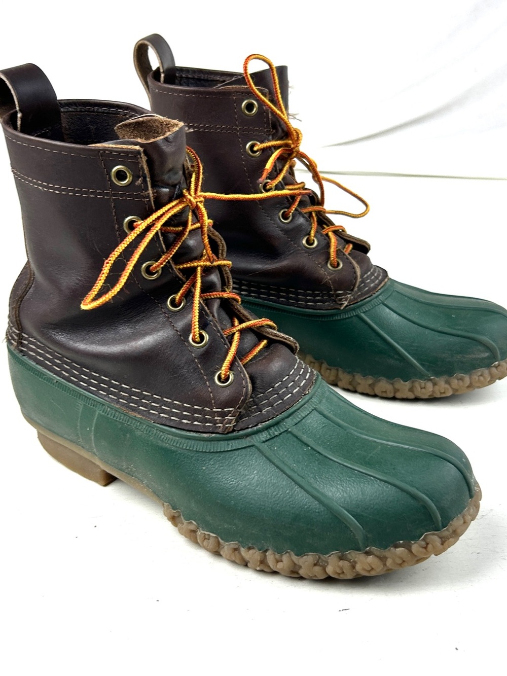 L.L. Bean Men’s Bean Duck Boots Size 8 M Dark Brown Leather & Rubber USA Made